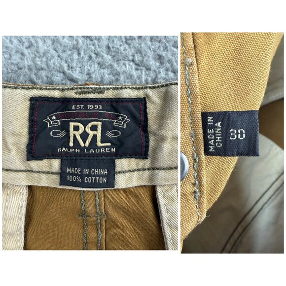 Double RL RRL Pants Men 30 Brown Paratrooper Military Cargo Ralph Lauren VTG Y2K - Picture 3 of 11